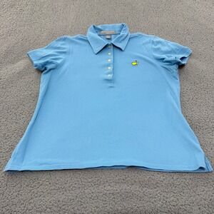 Masters Collection Golf Polo Shirt Women Large Blue Pima Cotton Short Sleeve